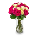 Bouquet of pink and white roses